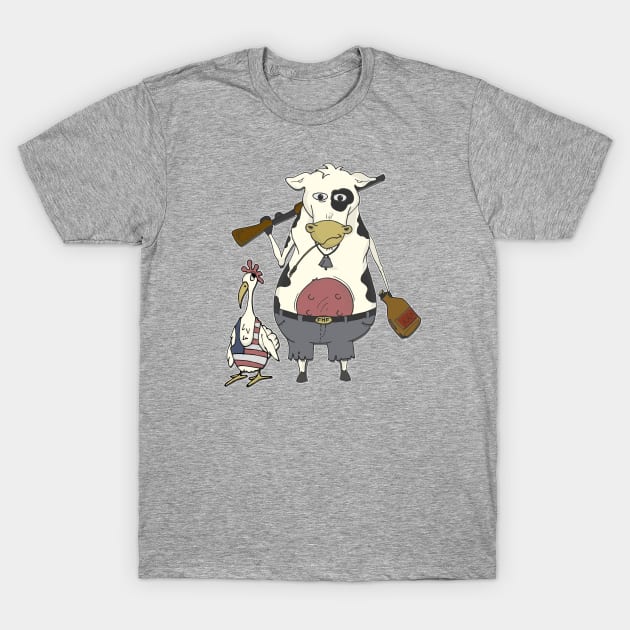 Cow and Chicken do 'merica! T-Shirt by moose_cooletti